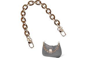 MEGAVOW 1 pieza Correas de Cadena de Bolso, Asa de Cadena Plana con Hebilla de Metal, Bolso de Hombro Cadenas Correa de Repuesto, Marrón, 40cm
