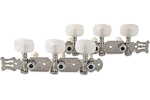 Gewa 545321 Clavijero Guitarra Clásica Palomilla Ovalada, Botón Nacarado de Color Crema