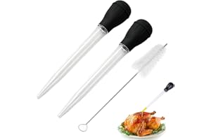 AXERHK Turkey Baster, Baster, 2 Pcs Heat-Resistant Turkey Baster Large with Cleaning Brush, Meat Injector Syringe for Oiling and Marinating Turkey
