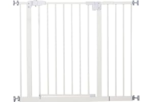 PawHut Cancelletto per Cani Estensibile con Montaggio a Pressione, Barriera per Cani con Chiusura Automatica ed Estensione Altezza 76.2cm, Bianco