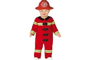 FIESTAS GUIRCA | Costume de Pompier Toddler - Casque et Combinaison - Costumes Enfants pour Halloween, Carnaval et Fêtes de Costumes de Pompiers - Idéal pour Petits Enfants
