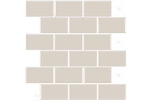 ‎WOSTICK WoStick 10-Sheets 3D Self Adhesive Wall Tiles, Peel and Stick Wall Tiles, Splashback Tiles, Metro Subway Tiles Stick on Tiles for Kitchen & Bathroom(30.5x30.5cm)