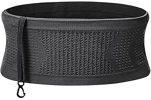 Adorila Slim Running Belt, Running Belt Fanny Pack for Men Women, Travel Running Waist Belt for Money and Passport (Black, Small)