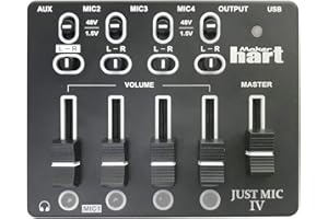Maker hart Just Mic 4 Mini mezclador de micrófono de 4 canales/fuente de alimentación fantasma portátil/interfaz de audio