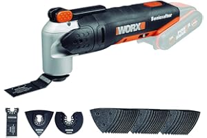 Worx WX678.9 - Multifunzione ad Oscillazione Sonicrafter a Batteria 20V, Velocità di Oscillazione 5.00-20.000/min., Angolo di Oscillazione 3.2° - Solo Corpo Macchina