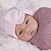 Melondipity Pink & White Striped Nursery Big Bow with Gem Newborn Girl Hospital Hat