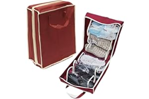 NARAMAKI Borsa da Viaggio Per Scarpe 40x20 cm Bordeaux - Con Scomparti - Porta Scarpe Portatile - Organizer Casa Viaggio