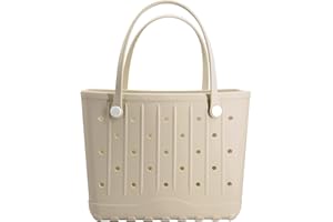 FORRADER Rubber Beach Tote Bag, Large Waterproof Beach Bag for Pool Boat, Sports, Outdoor Washable Travel Tote Bag