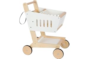 Small Foot Carrello della Spesa Fresh in Legno, Accessori per Il Negozio e Il supermercato, Gioco di Ruolo, da 3 Anni
