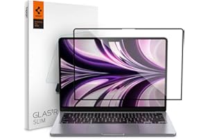 Spigen Glas.tR Slim Protector Pantalla para MacBook Air 13 Pulgadas (M4 2025 / M3 2024 / M2 2022), 1 Unidad, Alta Definición, Dureza 9H