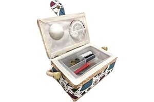 JYC CREATIVE Nähkästchen mit Nähzubehör, Nähkästchen, mit Stoff ausgekleidet, mit Fächern, komplette Nähbox, Geschenk für Mütter, Freunde, Schwestern, (Kleid, klein)