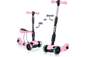 ‎YOLEO YOLEO 3-in-1 Kinder Roller Scooter mit Abnehmbarem Sitz, PU Räder, Höheverstellbare Lenker für Kleinkinder Jungen Mädchen ab 2 Jahre