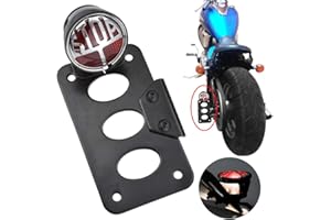 NATGIC Fanale Posteriore per Moto con Freno a Staffa Luce Targa Multifunzionale per Montaggio Laterale Luce di Marcia Posteriore Luce Freno Integrata per Sportster Bobber Chopper