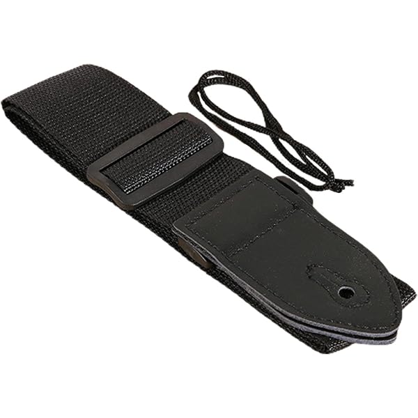 Sangle De Guitare Tressée Laeeyin - Réglable Jusqu'à 145cm - Avec Pochette à Médiators - Noir