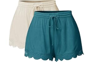 JJPAR Short de Sport Femme 2PCs Grande Taille Pas Cher Sexy Chic Casual Yoga Pantalons De Sport Dentelle Tie Shorts Leggings Pantalons Fitness Jogging Gym Yoga Bas de Pyjama d'intérieur Ample S-5XL