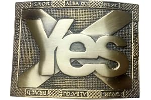IMPERIAL KILT PRODUCTS Mens Scottish Kilt Belt Buckle -YES Buckles Highland Celtic Belt Buckles Chrome/Silver Antique Finish