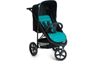 hauck Carrito Bebe Rapid 3, Silla de Paseo, desde el Nacimiento hasta 25 kg, Coche Bebe 3 Ruedas, Compacto, Manillar Regulable, Negro/Turquesa