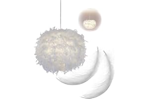 COCCCOON White Feather Lampshade,30CM Fluffy Feather Lampshade Lights for Table & Floor Lamp,Room, Bedroom, Living, Wedding or Party Decoration Accessories Feather Lamp Fluffy Lampshade