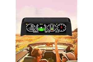 OBEST Inclinometro 4x4, head up display auto digitale Tachimetro GPS con Altimetro Compass Theodolite, per Auto Moto 4x4 Fuoristrada, Ricordo di guida lungo Allarme di sovravelocità