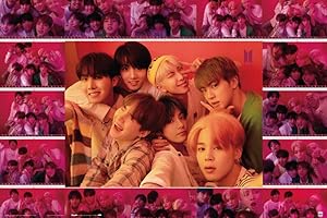 Grupo Erik BTS - Poster per Selfie con Stampa Artistica – Decorazione per Soggiorno o Camera da Letto – Dimensioni: 61 x 91 cm – Licenza Ufficiale – Articolo per Fan dei BTS – Be Army