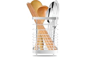 EXIN DEHCEN Cesta para Cubiertos de Acero Inoxidable, Escurre Cubiertos Soporte para Utensilios de Cocina Recipiente para Utensilios de Cocina Cubertero para Encimera Cesto para Utensilios de Cocina