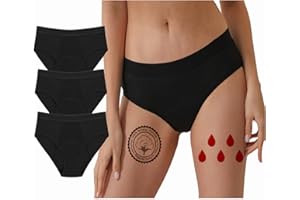 Ronronner Bragas Menstruales,Bragas Menstruales Absorbentes = 4-5 Tampones,Lavable y Reutilizable,Puro algodón ecológico,Bragas Menstruales Flujo Abundante de Mujer,Protección de Fugas de Orina