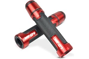 YUANQIAN Manubrio moto generale e tappo terminale del manubrio Compatible con MT-07 MT07 MT07 FZ-07 FZ07 FZ 07（Rosso）