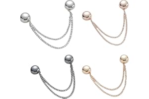 Cosmeria Juego de 4 Broches para Ropa, Pinzas Magnéticas para Mujer en 4 Colores, Seguras y Versátiles, Multicolor, L