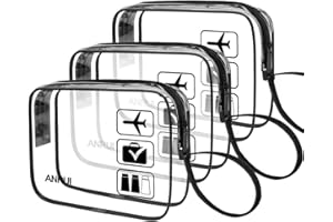 ANRUI 3 Stück TSA-zugelassen Durchsichtige Reise-Kulturtasche, Kulturbeutel Transparent Handgepäck zum Transport von Flüssigkeiten, Kosmetiktasche Toilettentasche für Damen Herren
