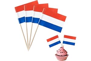 ‎YXHZVON YXHZVON Cocktail Zahnstocher Flagge, 200 Stück Cocktail Stick Flaggen Mini-Flagge für Sandwich Cupcake Toppers Obst Geschirr Party Deko (Niederlande Zahnstocher Flagge)