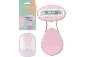 PRETTIVO Rasierer Damen, Intimrasierer für Frauen hilft, die Haut vor Irritationen zu schützen, 4 eingebaute Klingen, hautfreundliches Achselhaar-Enthaarungsmesser