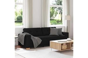 ‎VIDAXL vidaXL 3-Sitzer-Sofa Schwarz 180 cm Stoff