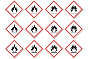 HAVATI Lot de 12 autocollants de 2,5 cm avec symbole de danger NU et SGS