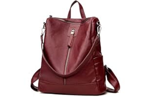 DEERWORD Mujer Bolsos Mochila Casual Bandolera Marca Mediano Antirrobo Italianos PU Cuero 5255 1 Piezas