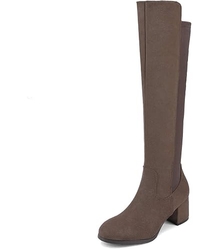 Texani Donna Western In Pelle E Camoscio - Stivali Alti Con Tacco E Lacci, Marroni