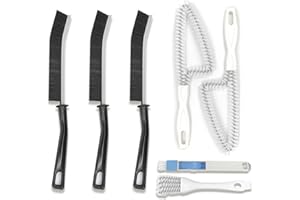 YYMT Kit de 7 brosses pour rainures de fenêtre, Brosse de Nettoyage de vitres, Kits de brosses de Nettoyage de crevasses pour Coins étroits de la Cuisine, de la Salle de Bain et des rainures de fenêtre