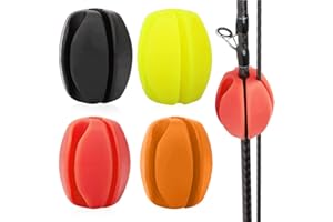 XPEX Support Canne à Pêche 5 Trous - Fourreau en Caoutchouc de Fixation de Protection, Portable à Balle Fixe, Outils Réutilisables 4 Pièces
