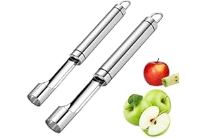 LZZEM 2Pcs Stainless Steel Apple Cutter Kitchen Corer Serrated Blade Fruit Corer Remover for Soft Fruits and Vegetables Easy Removal of Strunks