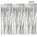 Produktbild Howaf 3 Packung Groß 3 x 9 Fuß Folie Vorhänge Metallic Fringe Vorhänge Tür Fenster Vorhänge für Geburtstag Hochzeit Party Dekorationen (Silber)