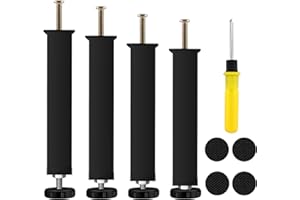 Ozonlife 4 Pcs Pied de Lit 20 cm à Visser, Pieds pour Sommier à Lattes Universel, Hauteur Réglable 20-22 cm, Support de Lit Pied de Meuble avec Tournevis/4 Patin Antiderapant (20cm)