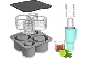 FURNSII Eiswürfelform für Stanley Cup, Silikon Eisform mit Deckel 4 Große Zylindrische Eiswürfel Herstellen, BPA-frei Eiswürfelbehälter für Stanley Ice Cube Mold Eis Zubehör