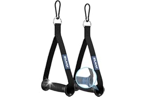 ‎ELANI ELANI Kabelzug Griffe 2X - freidrehend & stabil inkl. 2 Karabiner - Einhandgriff für Fitness Training, Seilzug, Klimmzugstangen, Resistance Band & Pull Ups - ergonomischer Griff