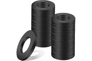 Nenull Arandelas planas M6 x 12 mm, color negro, 60 unidades, arandelas espaciadoras de carrocería, arandelas espaciadoras de acero al carbono, arandelas para reparaciones en el hogar, tornillos y