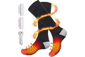 Calcetines térmicos para Hombres y Mujeres, GBOKYN Calcetines de calefacción mejorados, Recargables con Pilas con 3 Niveles de Calentamiento