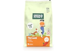 Green Petfood VeggieDog mit roter Linse (1 x 10 kg) | Adult | Premium Trockenfutter für ausgewachsene Hunde | 100% vegetarisch | weizenfrei | besonders verträglich mit Flohsamenschalen | 1er Pack