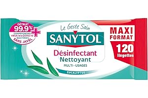 Sanytol Désinfectantes Multi-Usages Eucalyptus Maxi Lingette