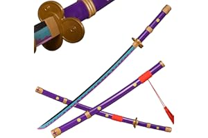 ACTASITEMS Épées Roronoa Zoro Épée en Bois Anime Cosplay - 104cm, Katana -Yama Enma Arashi Pourpre