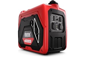 ERAYAK Generatore Di Corrente Silenziato 4000W Motore Generatore di Emergenza a Benzina Inverter Portatile Caratteristica Eco-Mode per Giardino, Esterno, Campeggio,Viaggio (Gasoline 4000S)