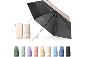 Sykrawki Mini Regenschirm, Reise-Regenschirm, Kleiner UV-Regenschirm, Winddichter Regenschirm Mit Kapselhülle, Tragbarer Taschenschirm Für Männer Und Frauen