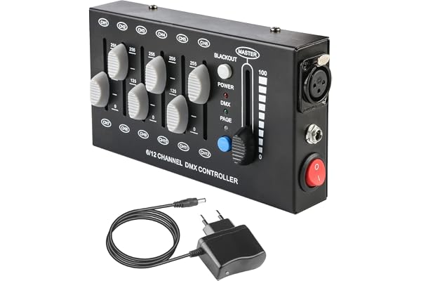 Dmx Dimmer Contrôleur Dmx 512 Console Dmx 12 Canaux, Mini Table Dmx 12CH Dmx512 Light Controller Dmx, Portable Panneau de Commande Dmx Eclairage Dmx pour l'édition du Programme de la Scène d'éclairage